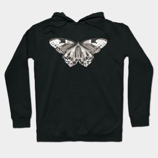 Butterfly, black and white on cream background. Hoodie